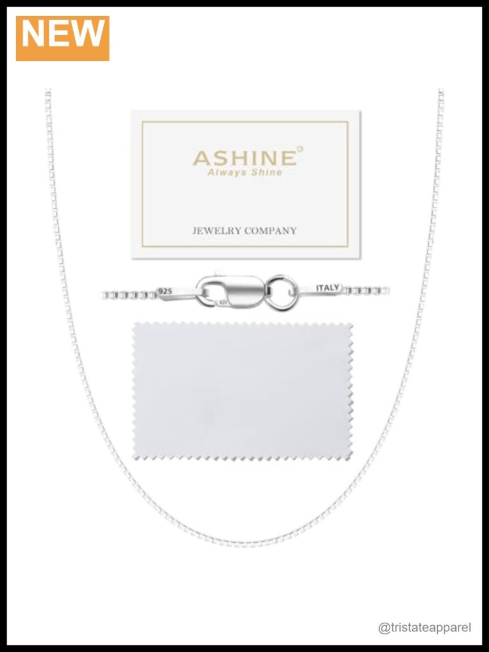 Sterling Silver Box Chain Necklace for Women 22" Lobster Clasp
